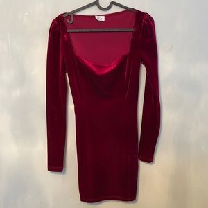 Oh Polly Red Velvet Dress